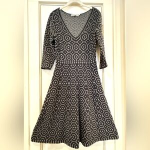 Boden Black and Gray Sweater Skater Dress